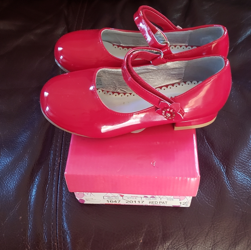 New red dress shoes for girls.